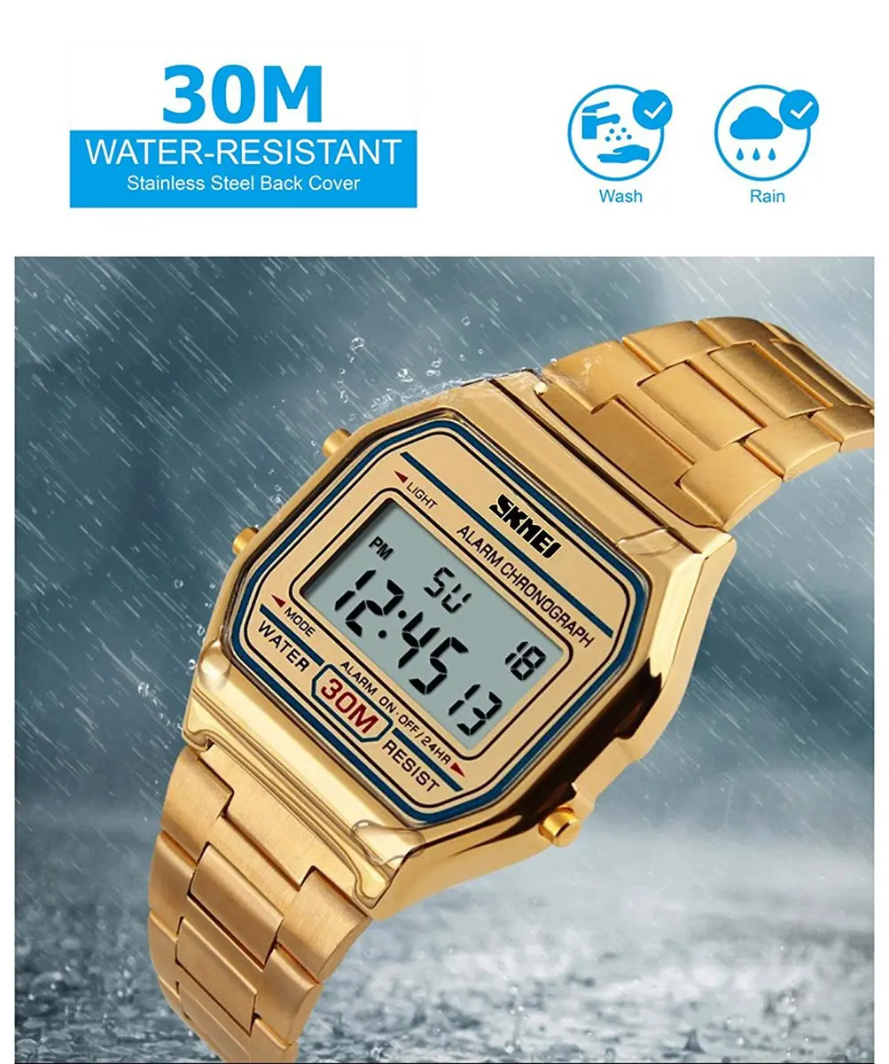 Gosasa Classic Unisex Digital Sports Watch 33mm Rose Gold Waterproof Multifunction - view 4