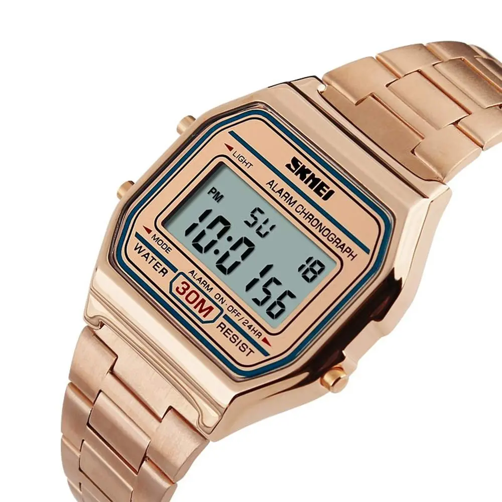 Gosasa Classic Unisex Digital Sports Watch 33mm Rose Gold Waterproof Multifunction - view 2
