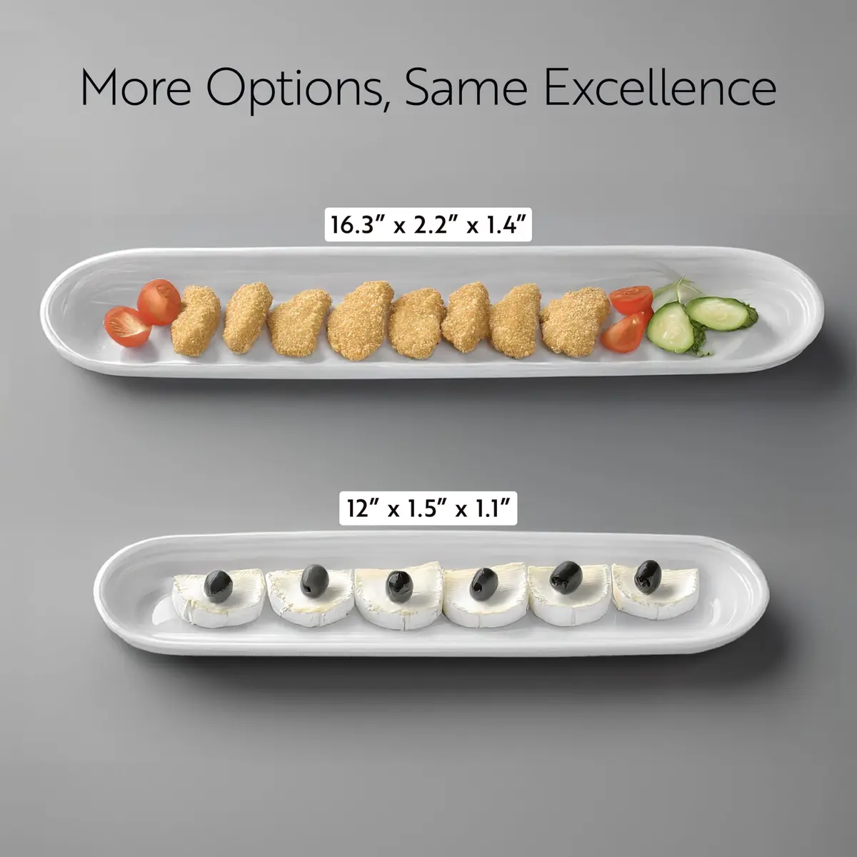 Restaurantware Siluro 16.3 Inch Olive Tray | Modern White Porcelain Serving Plate - view 5