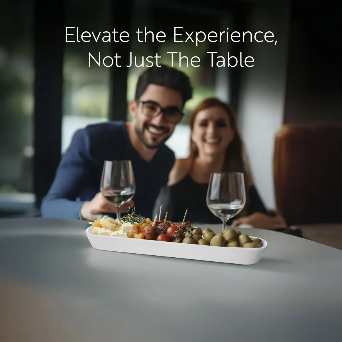 Restaurantware Siluro 16.3 Inch Olive Tray | Modern White Porcelain Serving Plate - view 7