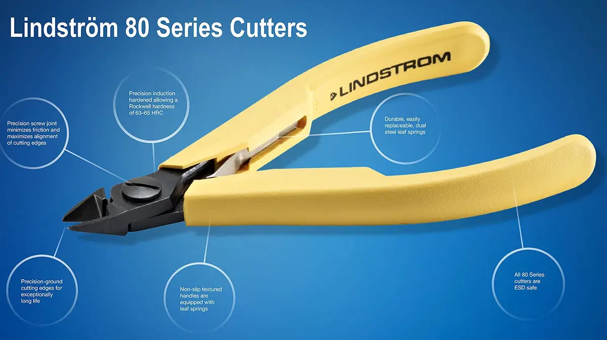 Lindstrom 8140 Semi-Flush Cut Precision Cutters 4" Long | Precise Wire Cutting Tool for Professionals - view 7