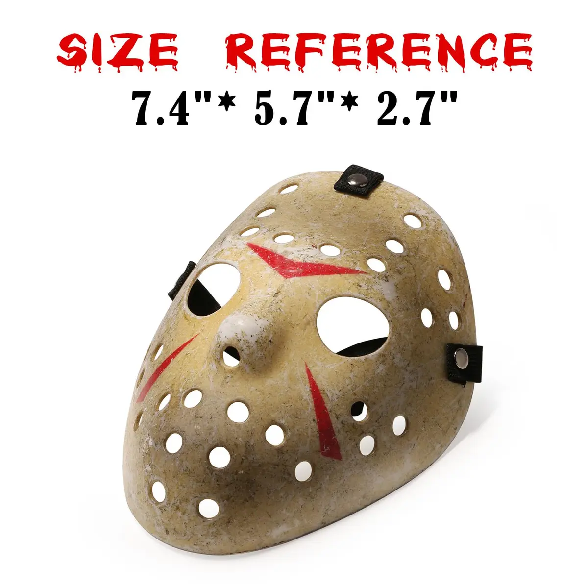 CASA CLAUSI Halloween Hockey Mask Cosplay Costume Prop for Kids Ages 3-8 | Lightweight Breathable Yellow Horror Mask - view 2
