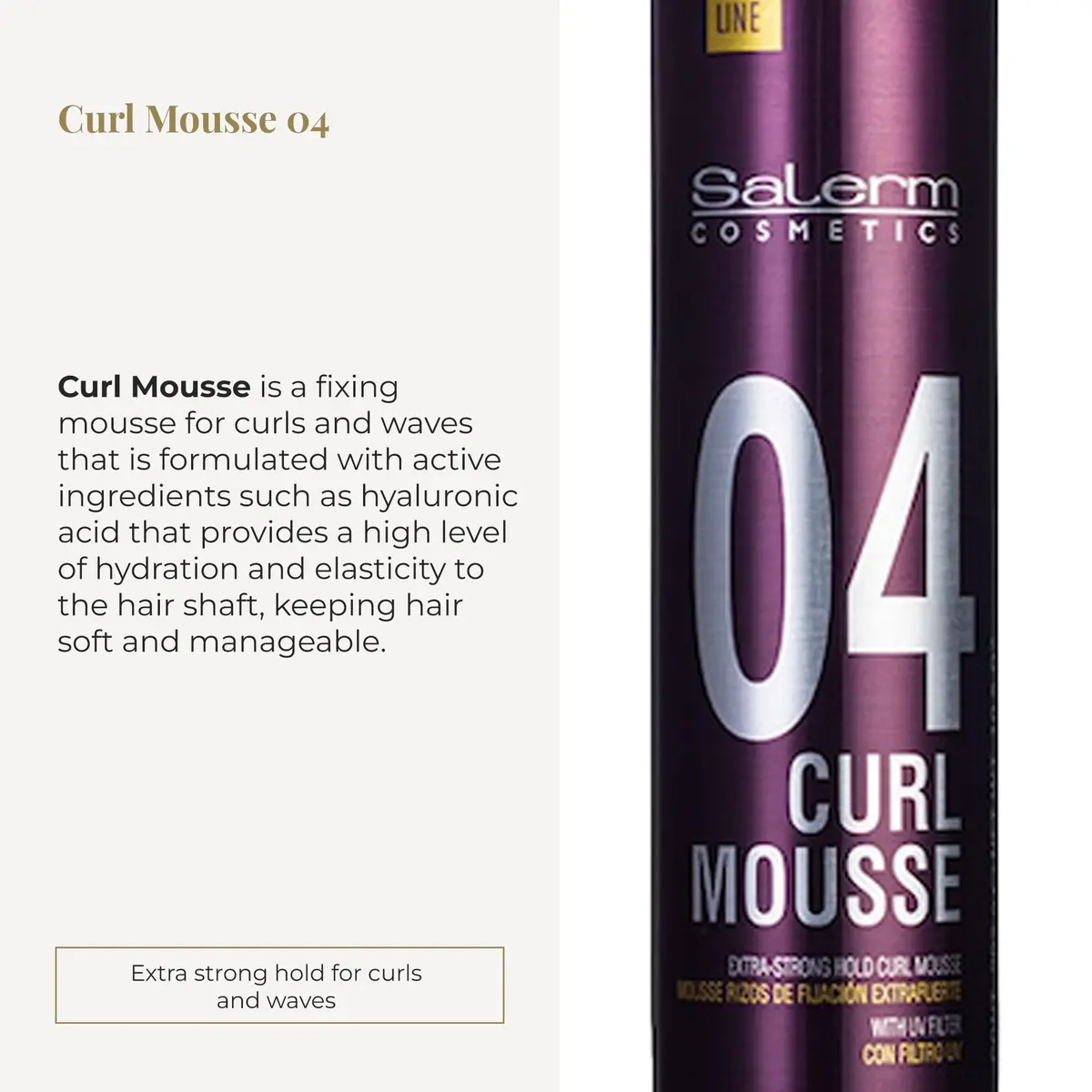 SALERM Curl Mousse 405 ml | Extra Strong Hold & Anti-Humidity for Defined, Frizz-Free Curls - view 2