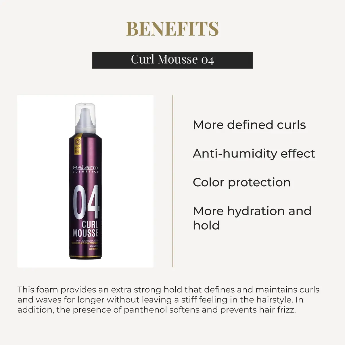 SALERM Curl Mousse 405 ml | Extra Strong Hold & Anti-Humidity for Defined, Frizz-Free Curls - view 3