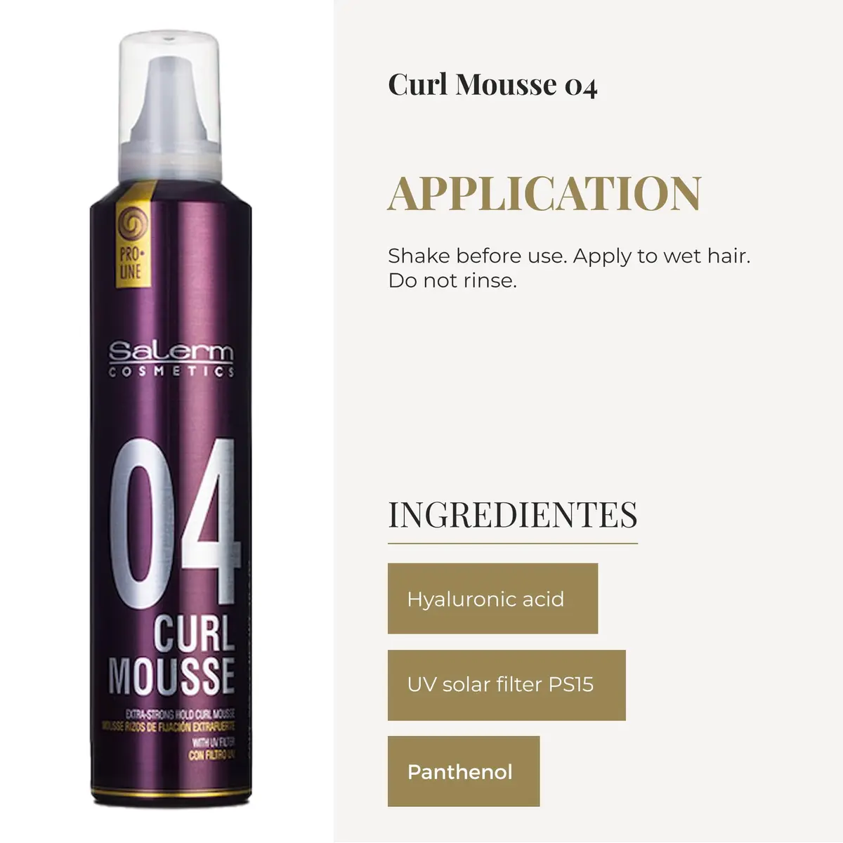 SALERM Curl Mousse 405 ml | Extra Strong Hold & Anti-Humidity for Defined, Frizz-Free Curls - view 4