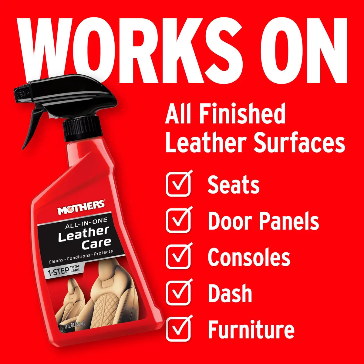 Mothers All-In-One Leather Care 12 oz | Deep Clean, Condition & Protect Leather - view 5