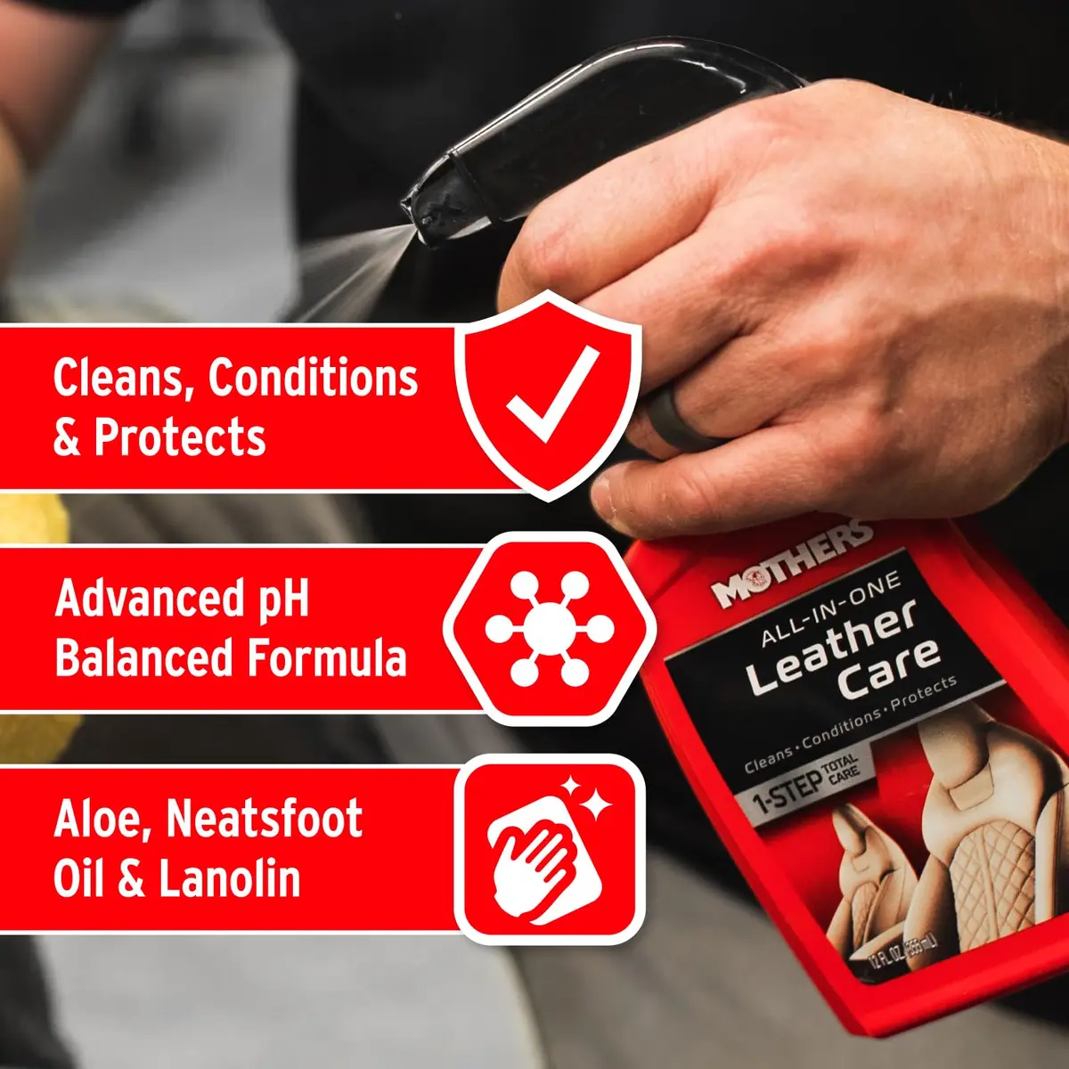 Mothers All-In-One Leather Care 12 oz | Deep Clean, Condition & Protect Leather - view 3