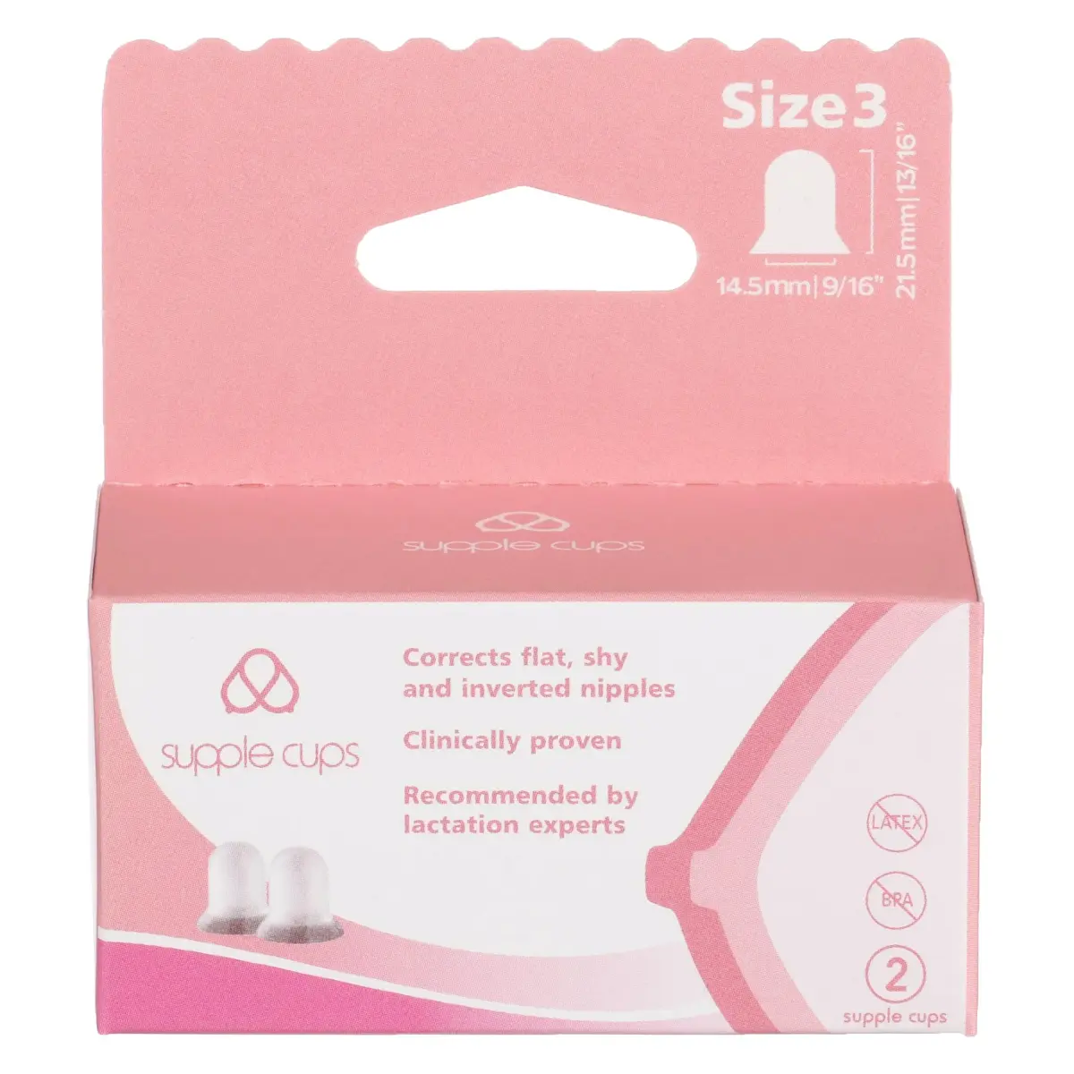 Supple Cups Size 3 for Flat, Shy, Inverted Nipples | Clinically Proven Latch Aid - main product image