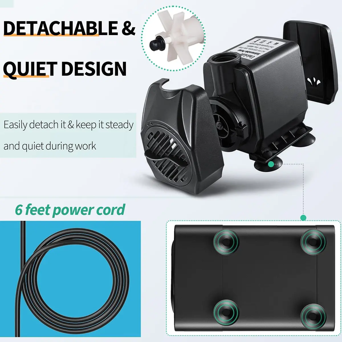 Uniclife UL400 Submersible Water Pump 400 GPH | Quiet, Detachable, Long Life - view 5