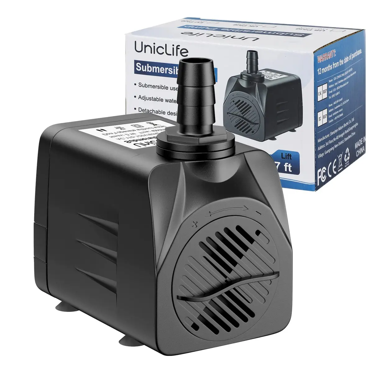 Uniclife UL400 Submersible Water Pump 400 GPH | Quiet, Detachable, Long Life - view 7