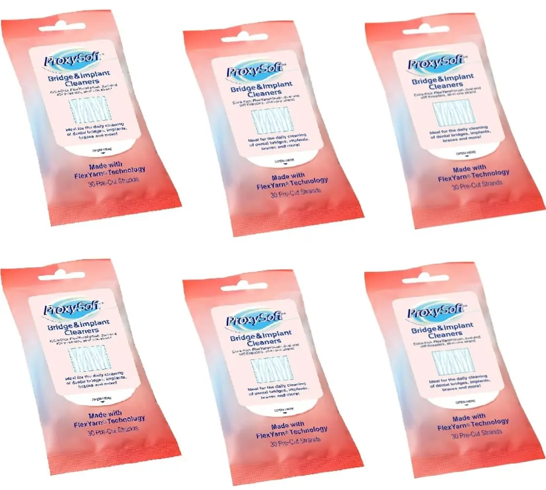 Proxysoft Dental Floss for Bridges and Implants 6 Packs (180 Strands Total) | USA-Imported Oral Hygiene Tool - main product image