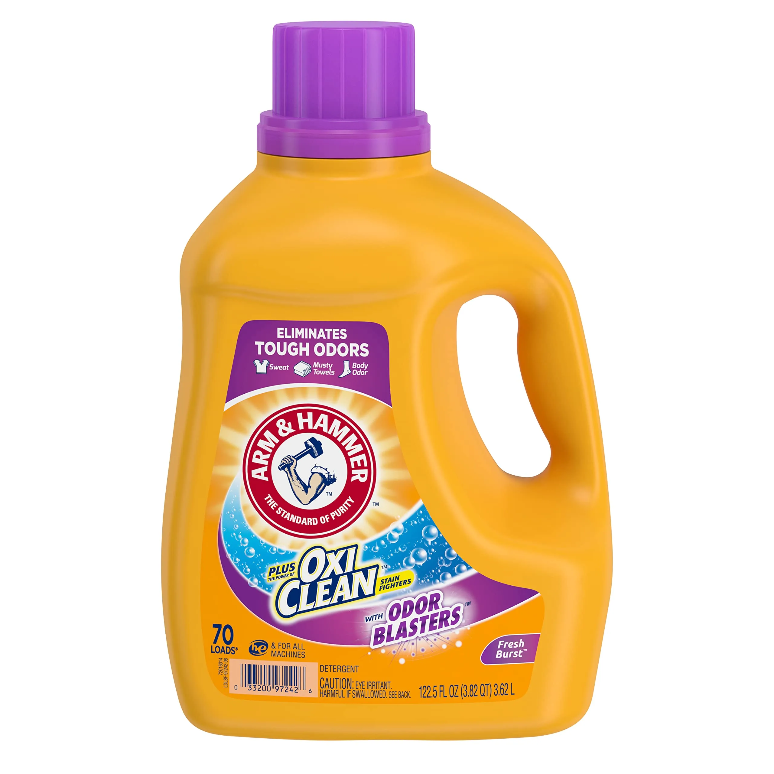 Arm & Hammer Plus OxiClean Odor Blasters Fresh Burst Liquid Laundry Detergent, 70 Loads, 3625ml (122.5 Fl Oz) | USA Import for Indian Homes - main product image