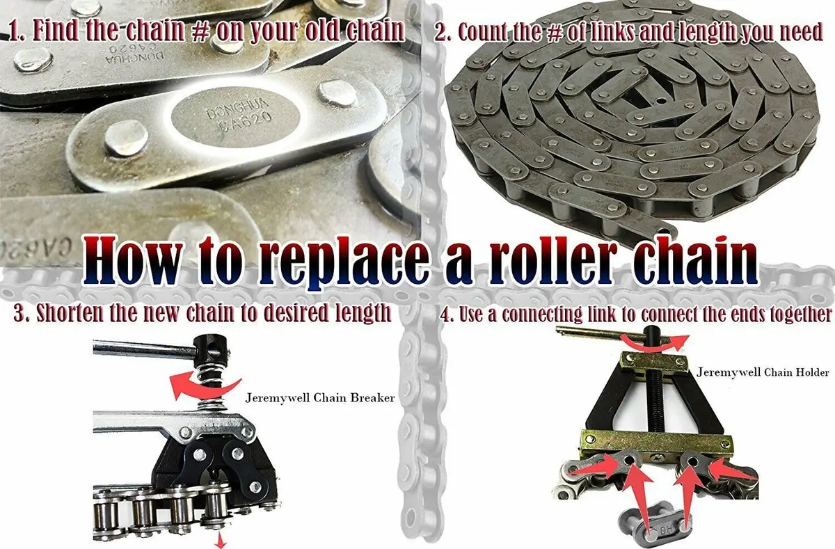 Jeremywell Roller Chain Tools Kit Fits #60#80#100 | Chain Breaker & Puller for Bicycle, Motorcycle, Go Kart - view 6