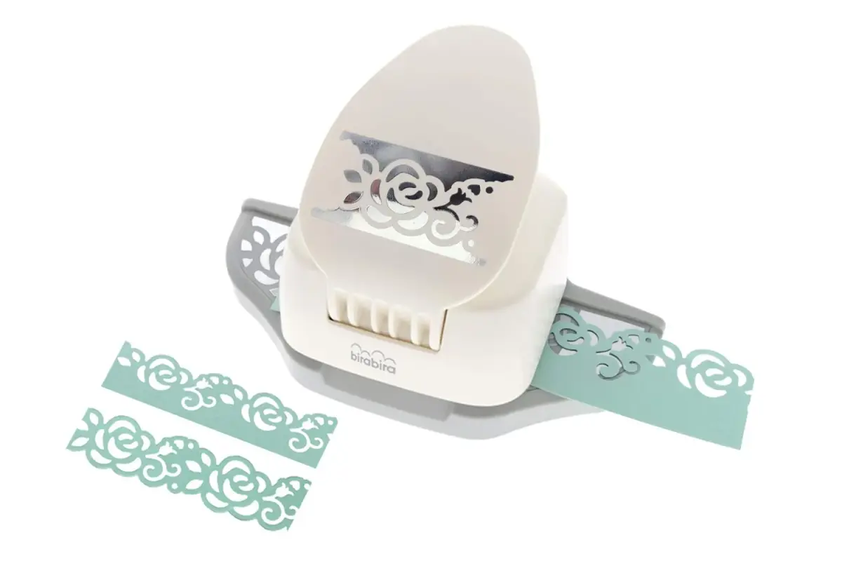 Bira Craft 2-in-1 Border Edge Craft Punch (Rose-2) | 6.5" x 4.13" x 2.75" | Valentine's Day Punch for Scrapbooking - main product image