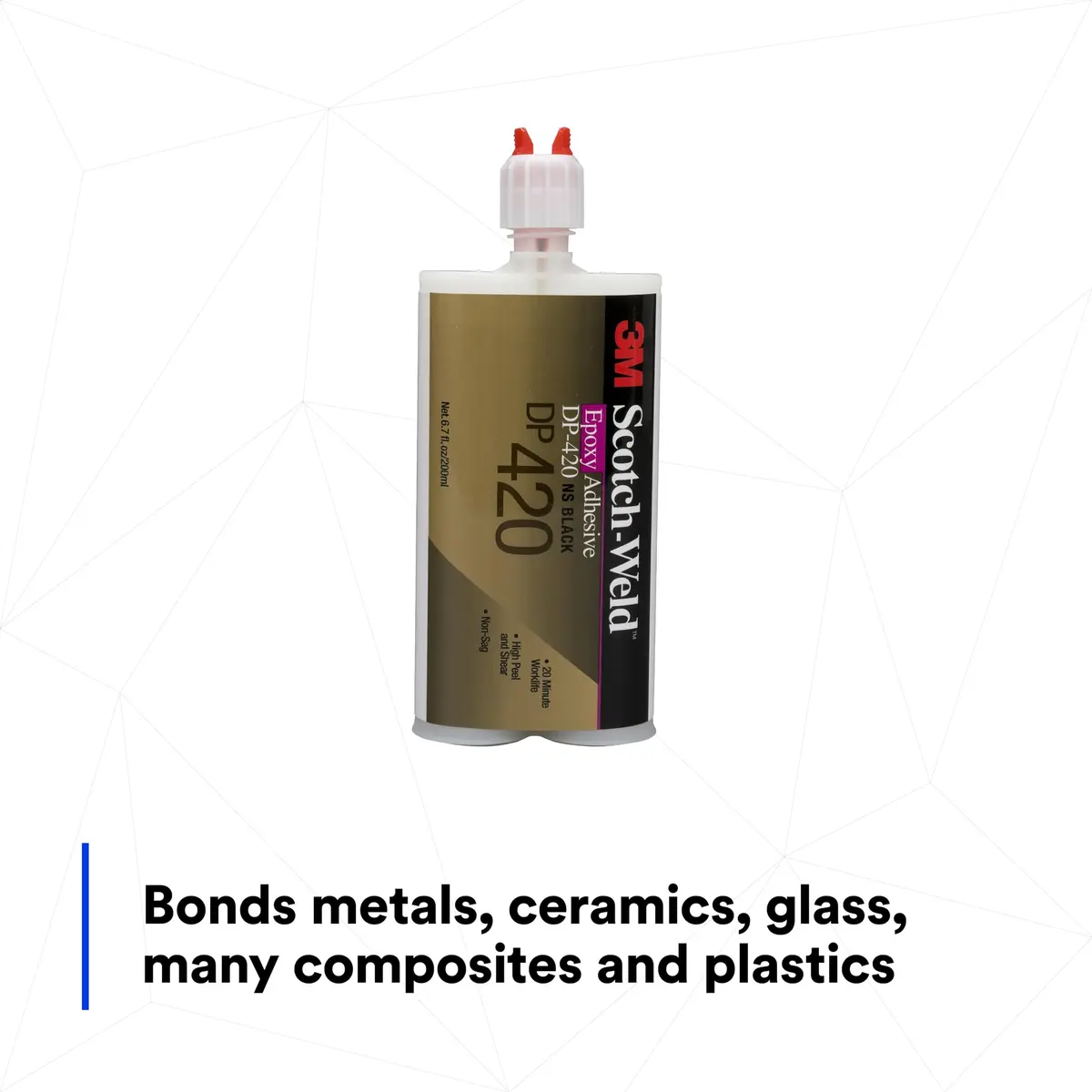 3M Scotch-Weld Epoxy Adhesive DP420 Black 200ml (6.76 Fl Oz) | High Impact Structural Bonding - view 2