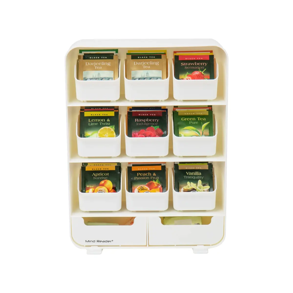 Mind Reader 11-Drawer Tea Bag Organizer Station | 26cm L x 8.25cm W x 35cm H - view 6
