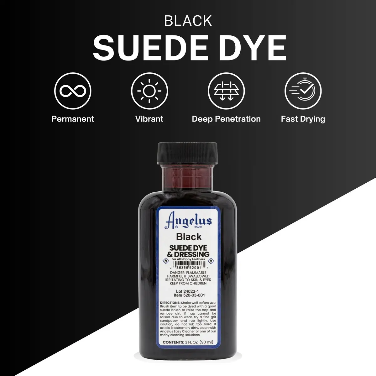 Angelus Suede & Nubuck Dye & Dressing - Black, 3 fl oz | Shoe Care & Accessories - view 3
