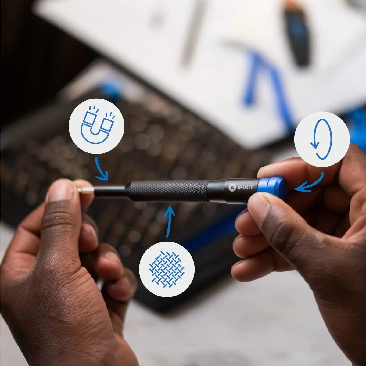 iFixit Mako Driver Kit - 64 Precision Bit Set for Electronics Repair | 18.1 cm (7 in) Length, 390g - view 6