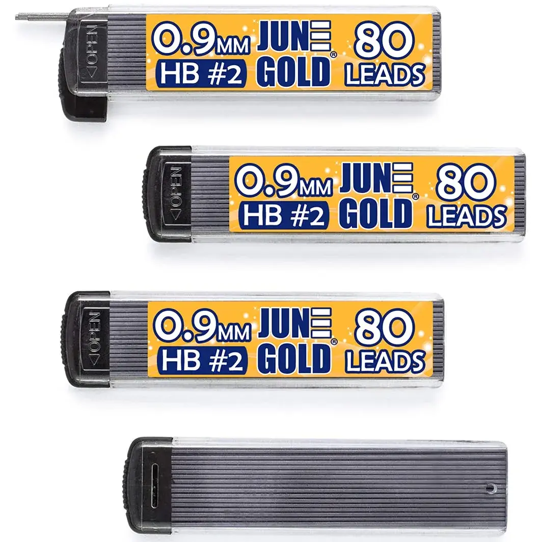 June Gold Hb Graphite 0.9mm Lead Refills, Break Resistant (18 Count) - main product image