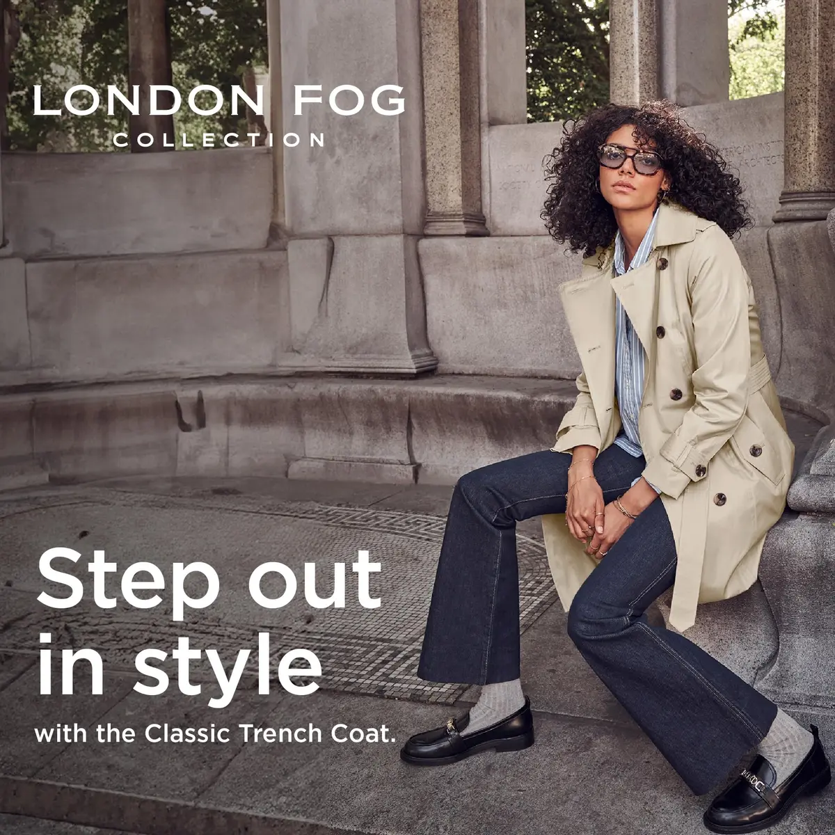 London Fog Women's 3/4 Length Double-Breasted Trench Coat with Belt, Stone, Large | Windproof & Water-Resistant - view 3