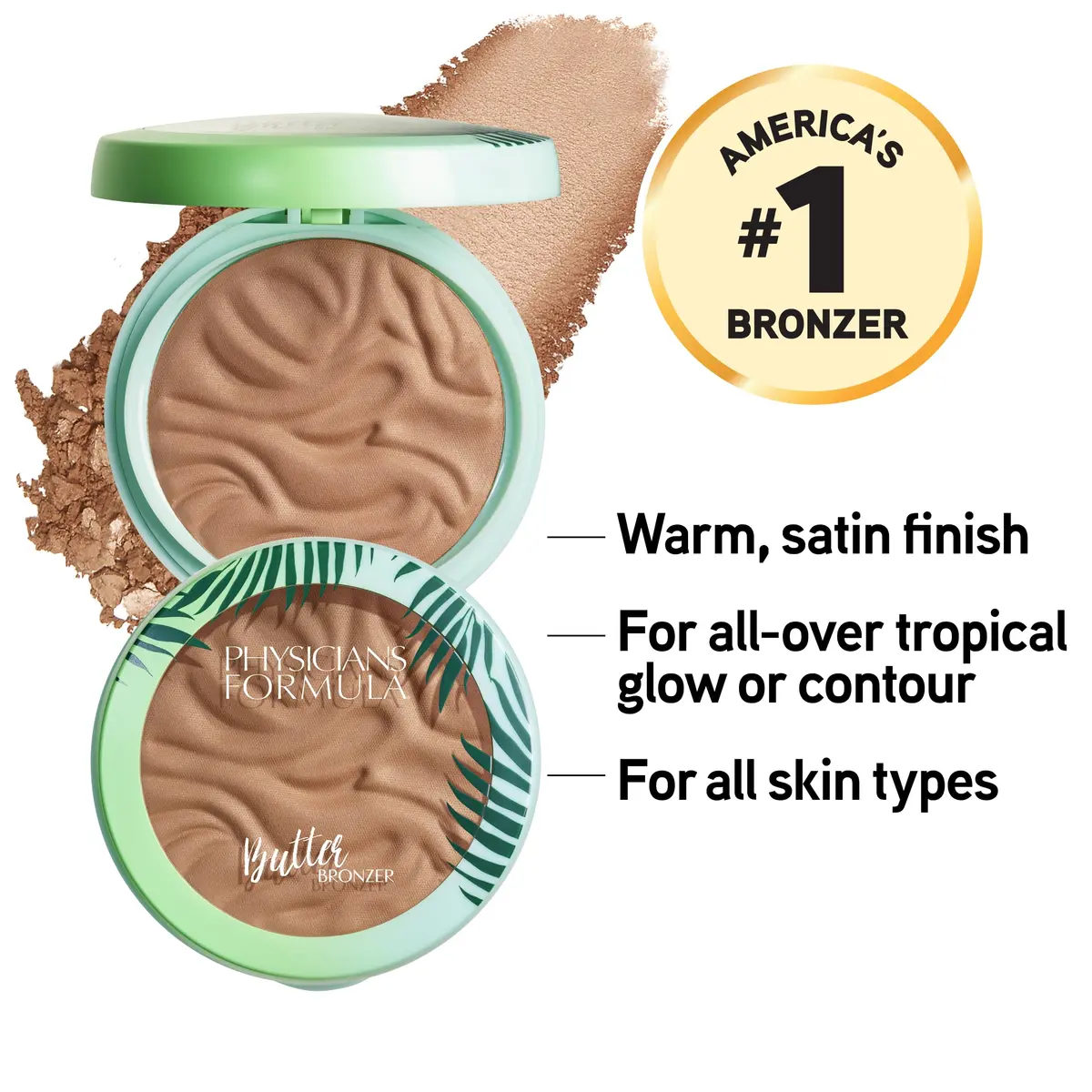 Physicians Formula Murumuru Butter Bronzer Pressed Powder, 50.7 g (1.8 oz) | Luminous Glow for All Skin Types - view 2