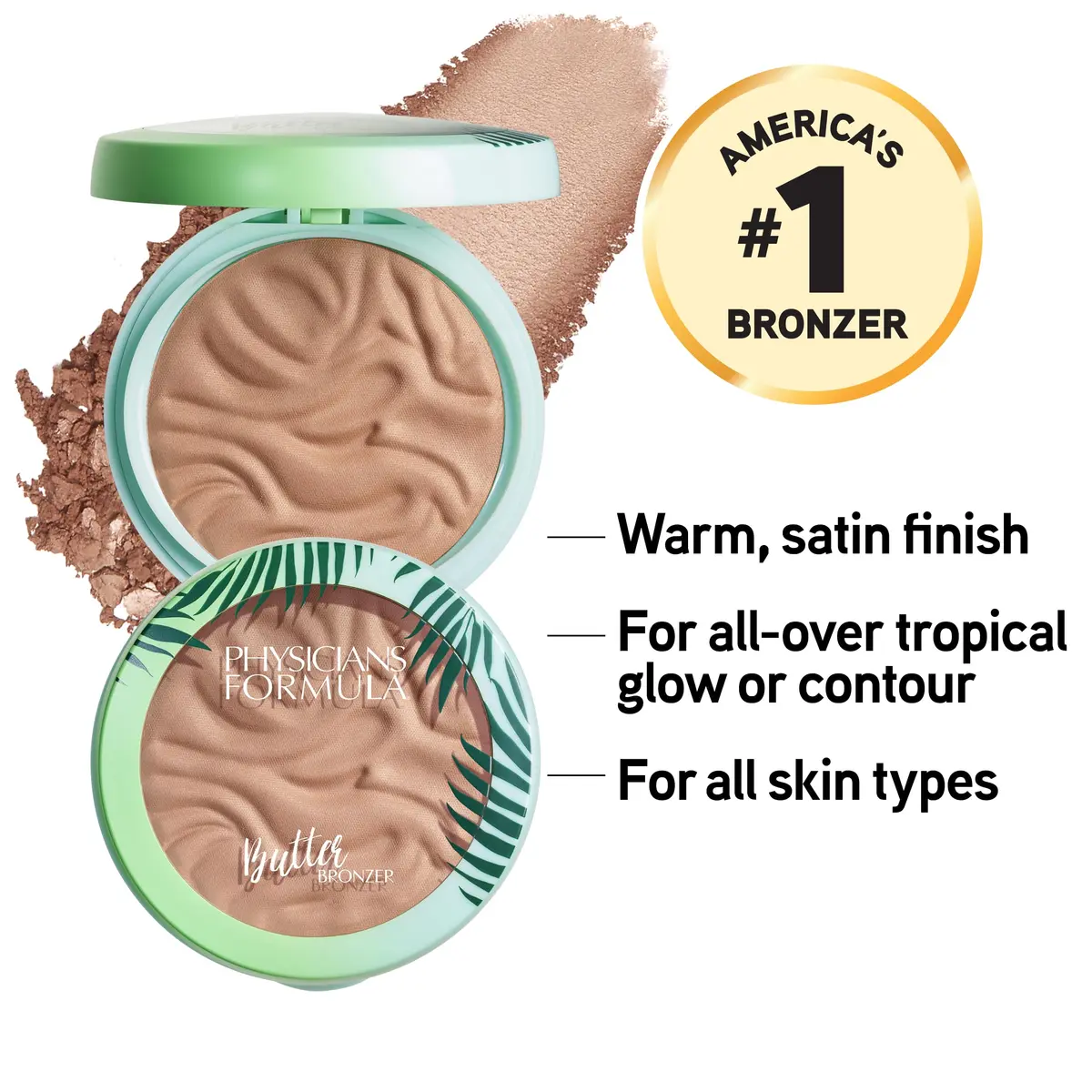 Physicians Formula Murumuru Butter Bronzer Light Bronzer 10.8g (0.38 oz) | Dermatologist Tested, Hypoallergenic, Vegan & Cruelty-Free - view 2