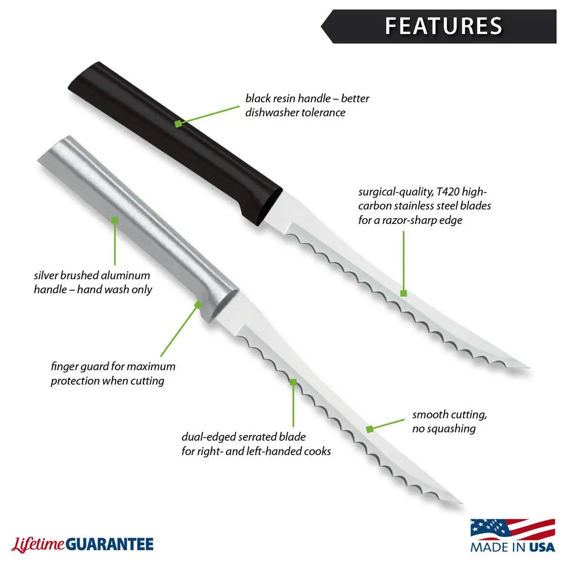 RADA Tomato Slicer Knife (R126) | 5" Serrated Blade for Perfect Slices, Pack of 2 - view 2