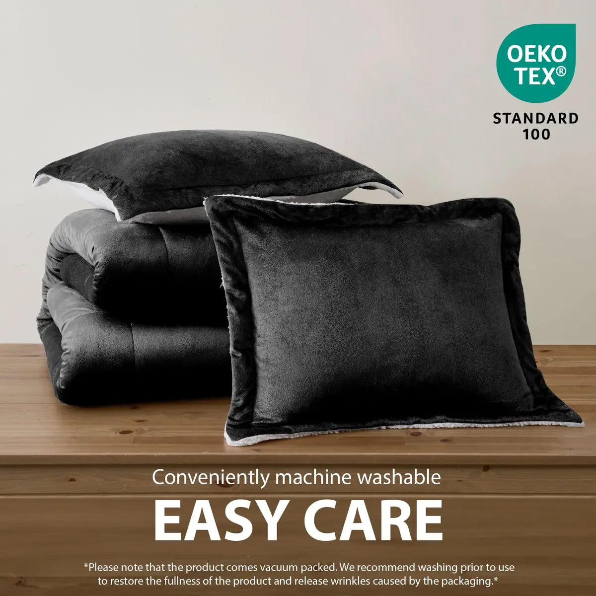 Cathay Home Twin Comforter Set, Reversible Micromink Sherpa, Black | All-Season Lightweight Comforter - view 6
