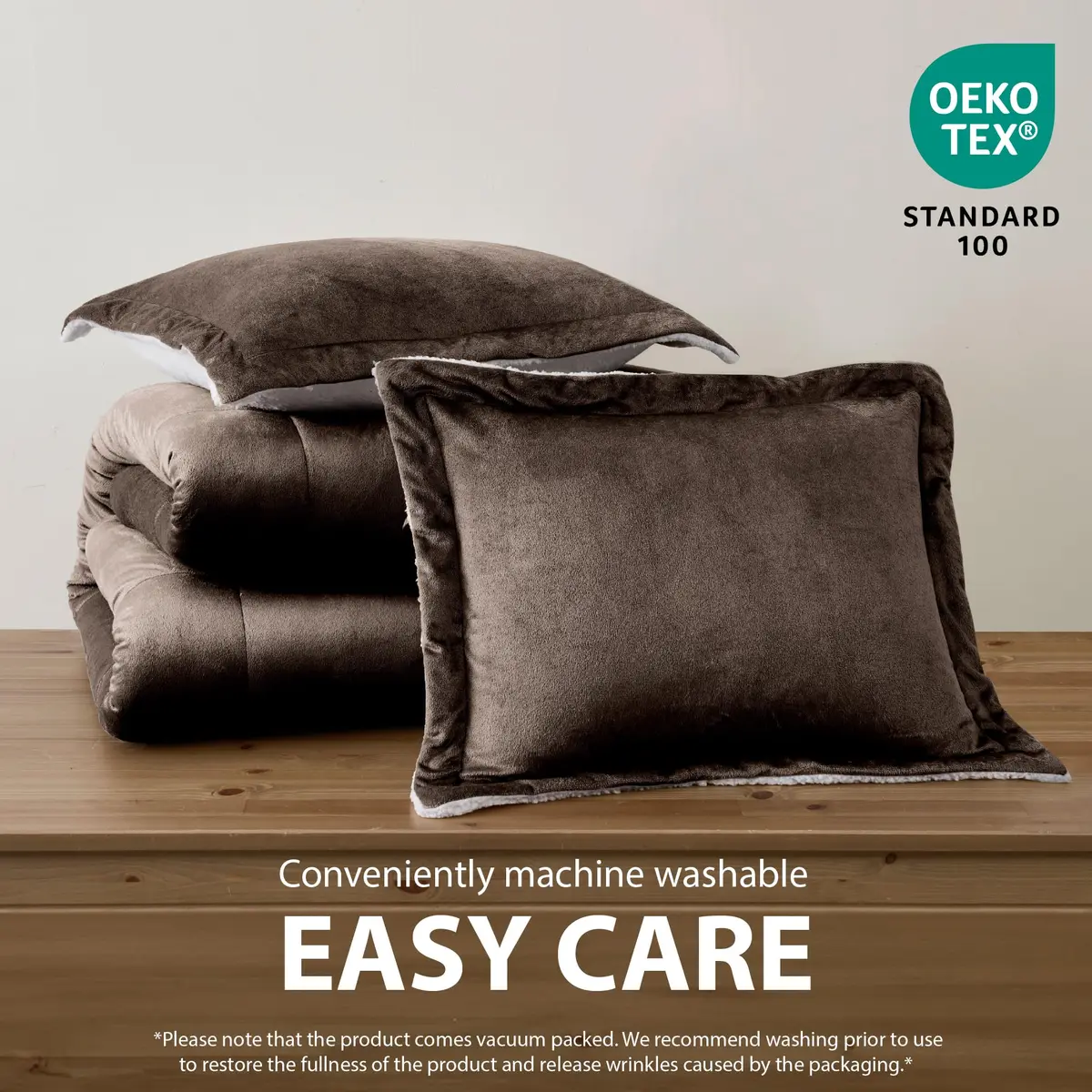 Cathay Home Twin Comforter Set, Reversible Micromink Sherpa, Chocolate | All-Season Cozy Bedding - view 6