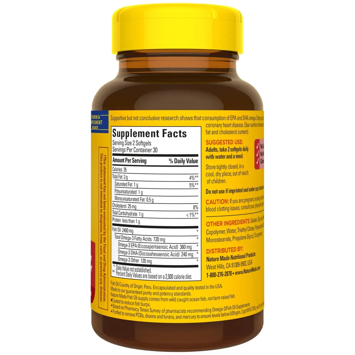 Nature Made Burp-Less Fish Oil 1200 mg | Omega 3 Supplement for Heart & Brain (70-120 chars) - view 8