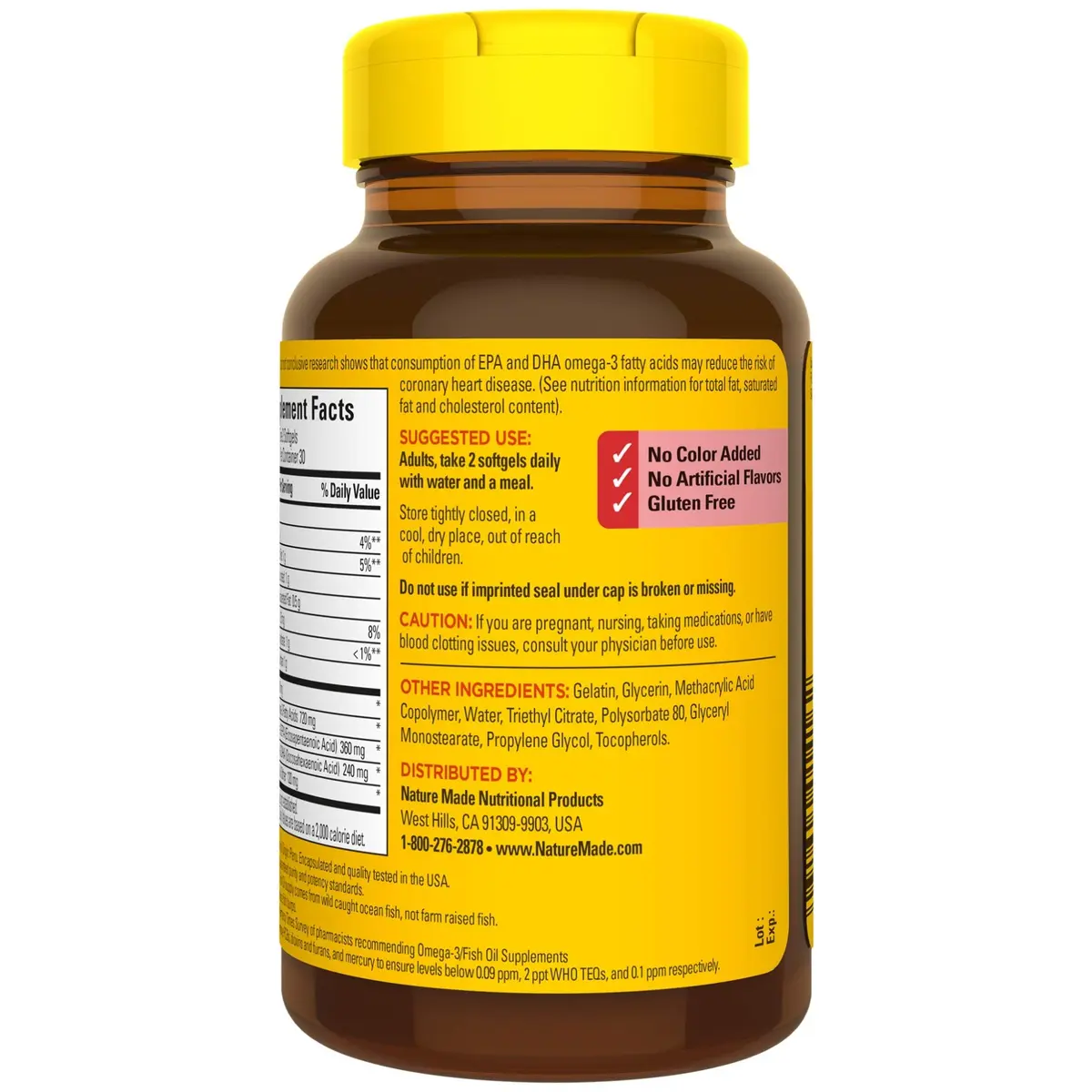 Nature Made Burp-Less Fish Oil 1200 mg | Omega 3 Supplement for Heart & Brain (70-120 chars) - view 9