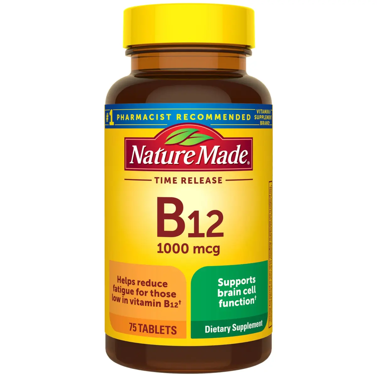 Nature Made Vitamin B12 1000 mcg Time Release Tablets, 75 Count | Supports Energy Metabolism - main product image