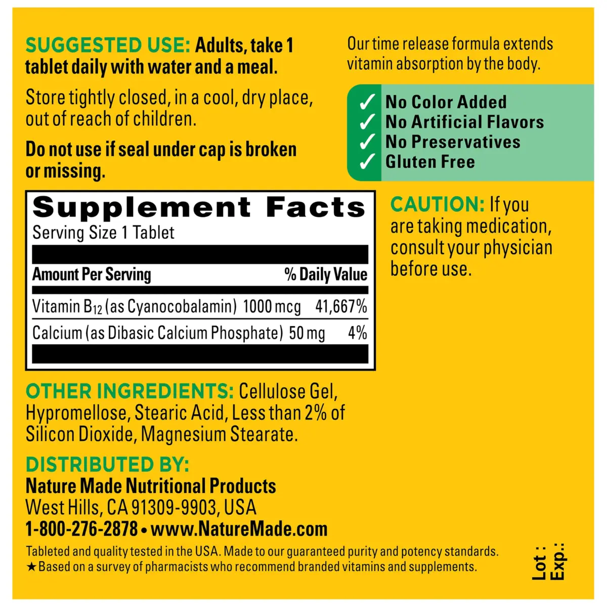 Nature Made Vitamin B12 1000 mcg Time Release Tablets, 75 Count | Supports Energy Metabolism - view 7