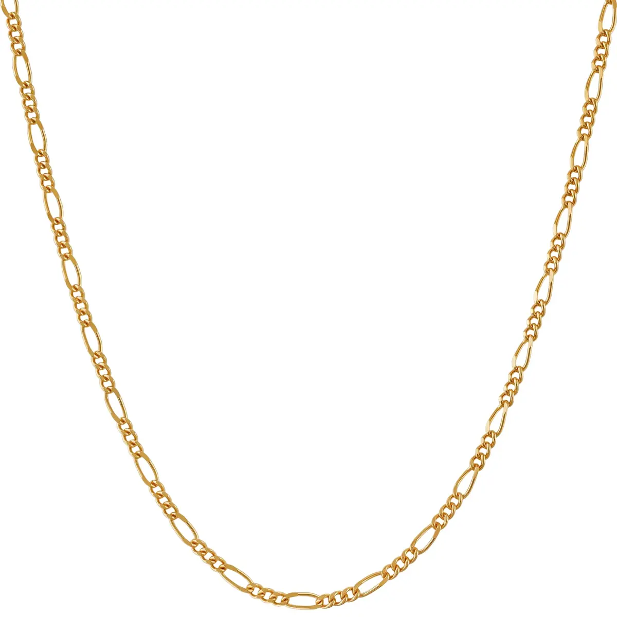 LIFETIME JEWELRY 1.5mm Figaro Chain Necklace 24 inches | Gold Plated Unisex Jewelry - main product image