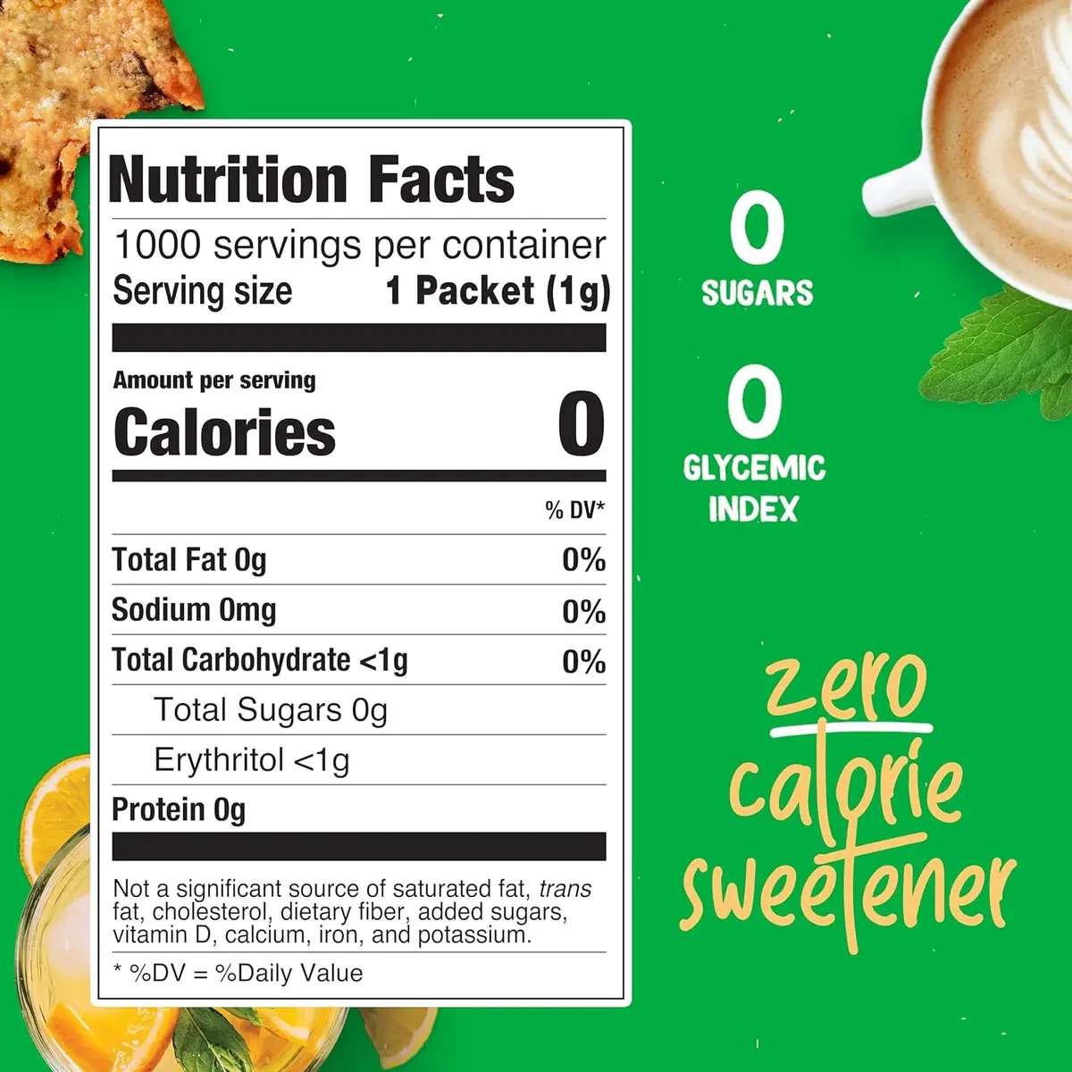Pyure Organic Stevia Packets 1000 Count (Pack of 1) | Zero Calorie Sweetener for Coffee & Baking - view 3