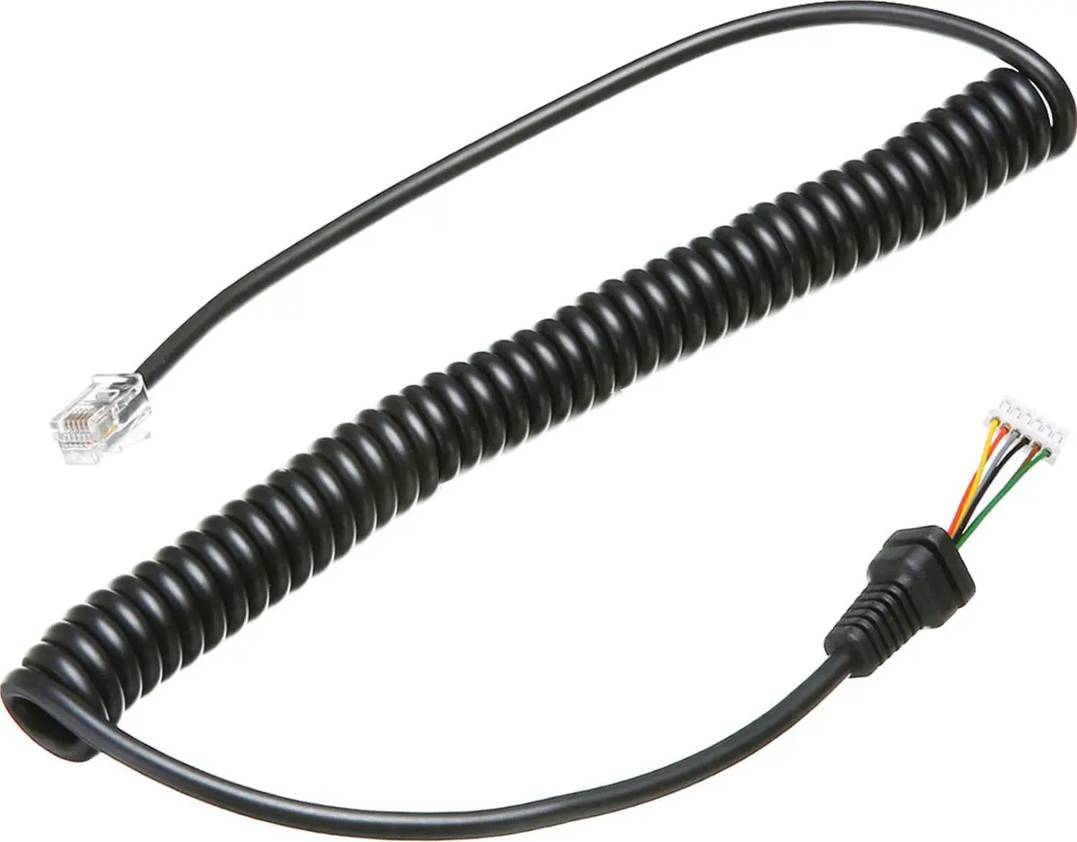 PASOW Replacement Microphone Cable Cord for Yaesu MH-48 MH-36 MH-42 | Coiled, Black, 120cm - main product image