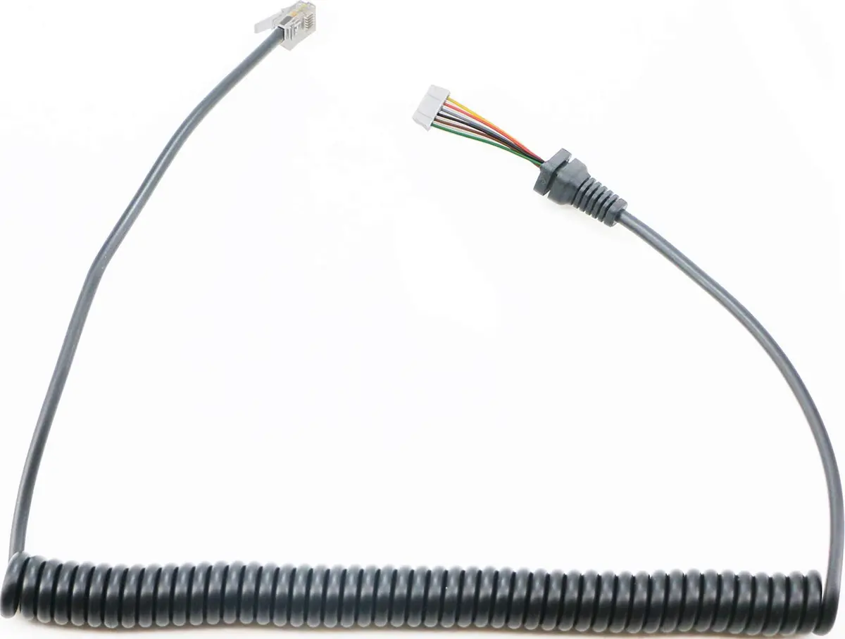 PASOW Replacement Microphone Cable Cord for Yaesu MH-48 MH-36 MH-42 | Coiled, Black, 120cm - view 4