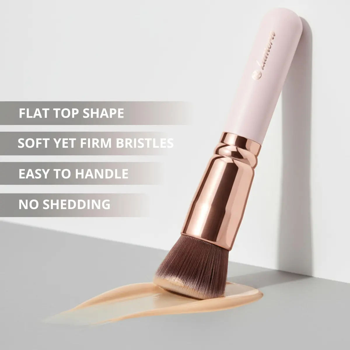 Lamora Flat Top Kabuki Foundation Brush - Rose/Gold | Vegan & Cruelty-Free for Flawless Makeup Application - view 5