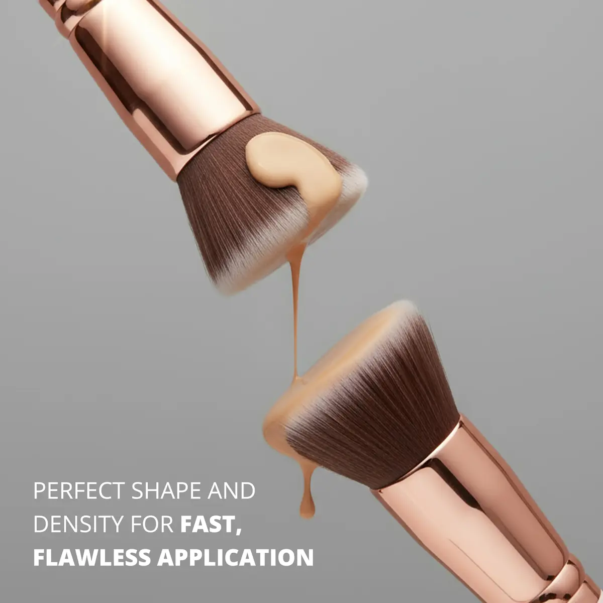 Lamora Flat Top Kabuki Foundation Brush - Rose/Gold | Vegan & Cruelty-Free for Flawless Makeup Application - view 8