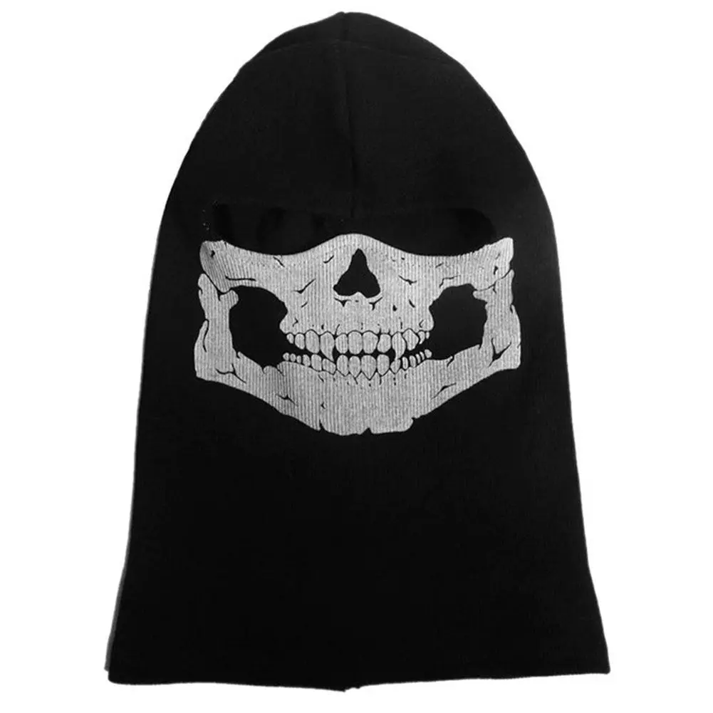 Nuoxinus Black Balaclava Ghosts Skull Full Face Mask for Cosplay Party Halloween Outdoor Motorcycle Bike Cycling Skiing Snowmobile Snowboard | Ghost Skull Design - view 2
