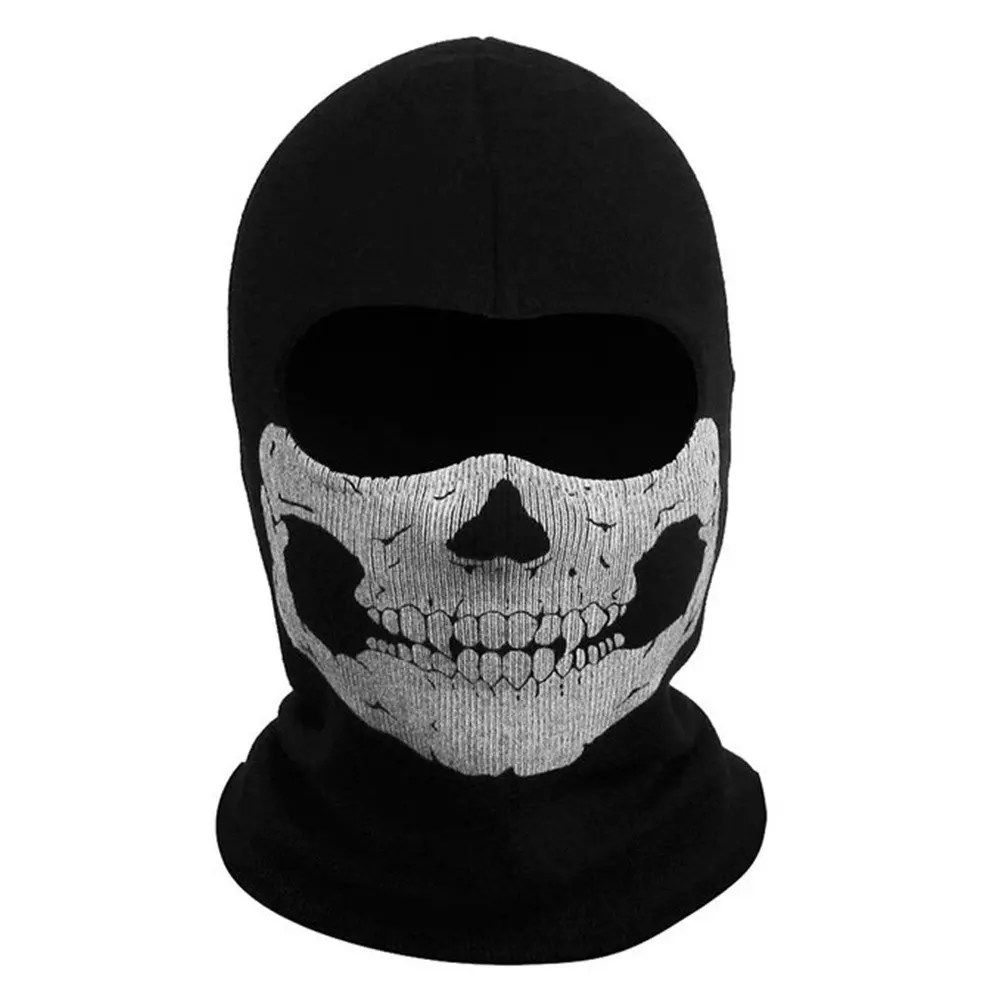 Nuoxinus Black Balaclava Ghosts Skull Full Face Mask for Cosplay Party Halloween Outdoor Motorcycle Bike Cycling Skiing Snowmobile Snowboard | Ghost Skull Design - view 3