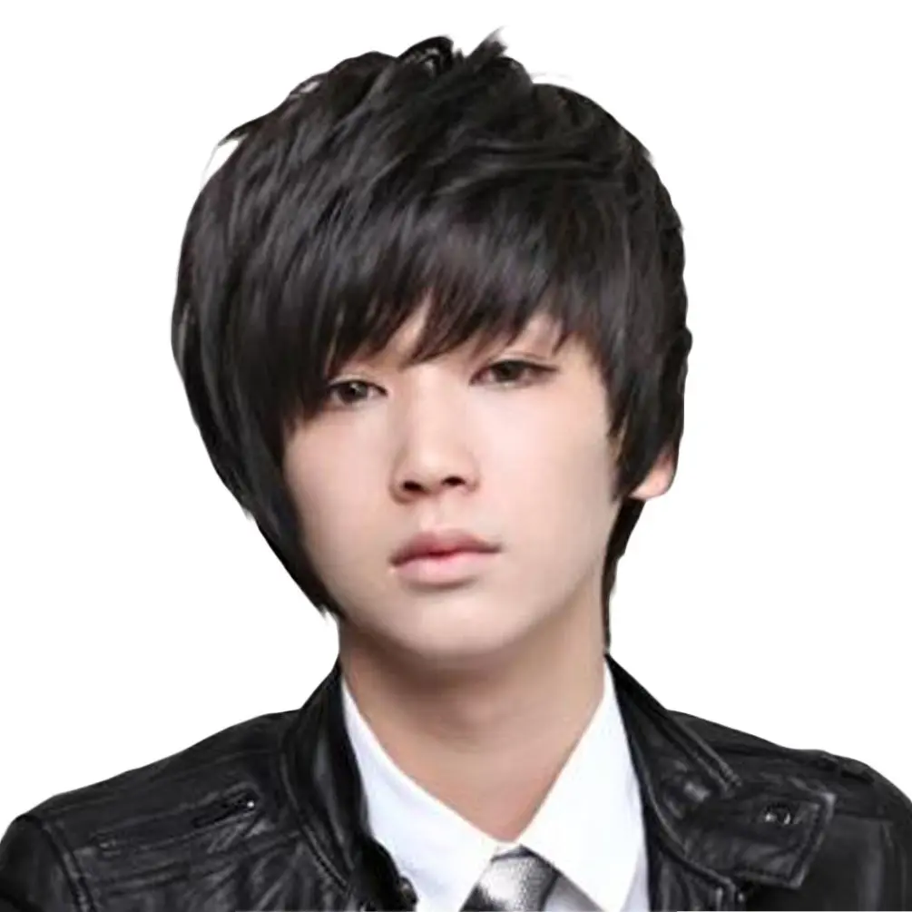 OMORFIEER Short Straight Black Hair Cosplay Wig 25cm (9.8 Inches) | Heat Resistant Synthetic Fiber for Men & Boys - main product image