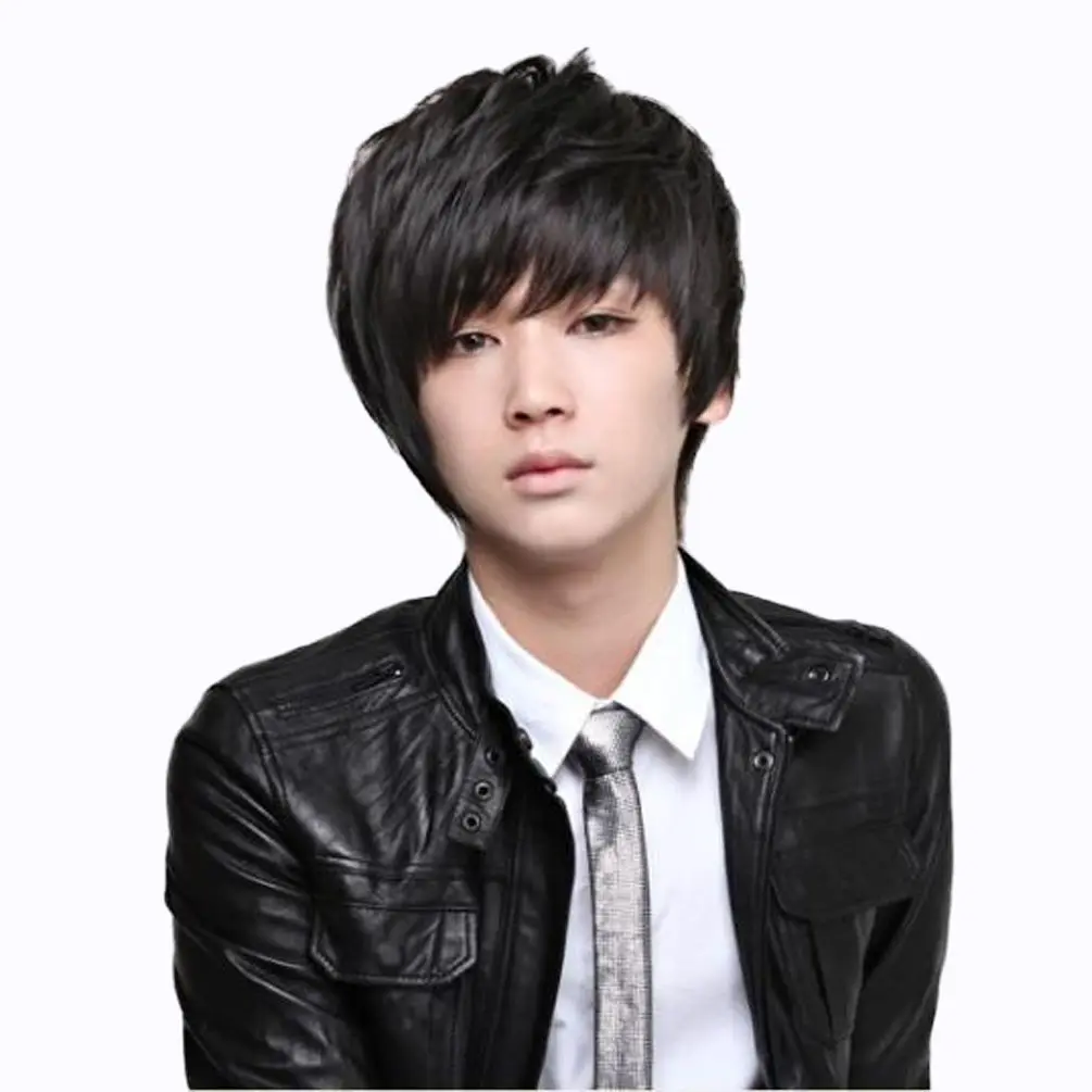 OMORFIEER Short Straight Black Hair Cosplay Wig 25cm (9.8 Inches) | Heat Resistant Synthetic Fiber for Men & Boys - view 2