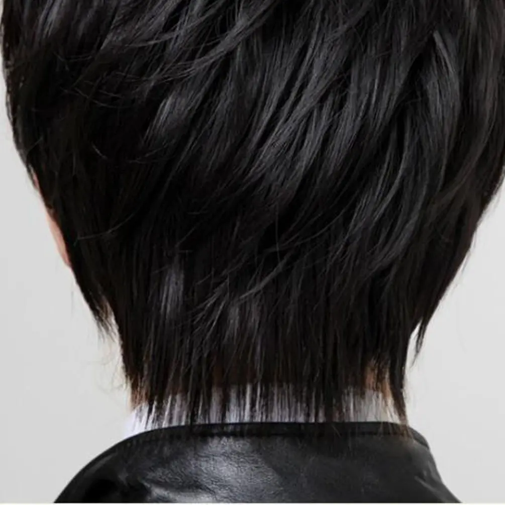 OMORFIEER Short Straight Black Hair Cosplay Wig 25cm (9.8 Inches) | Heat Resistant Synthetic Fiber for Men & Boys - view 3