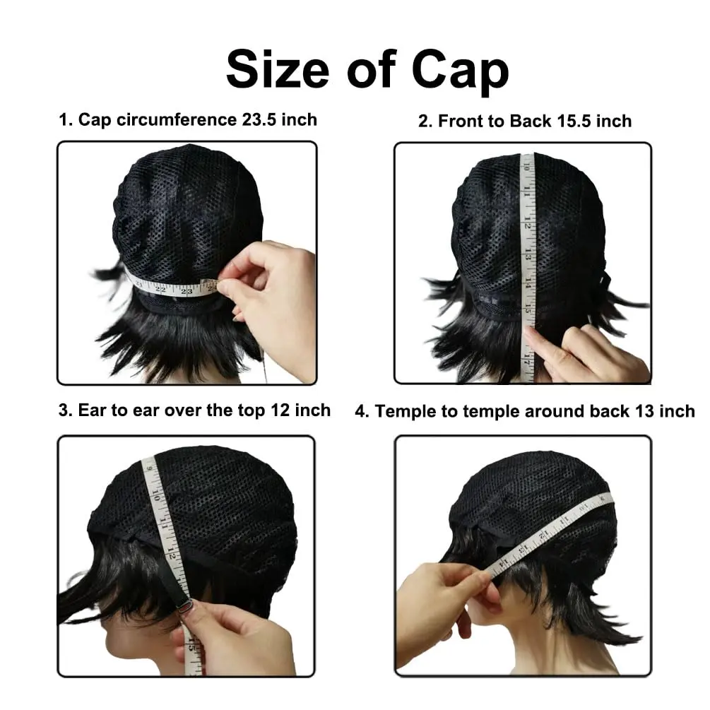 OMORFIEER Short Straight Black Hair Cosplay Wig 25cm (9.8 Inches) | Heat Resistant Synthetic Fiber for Men & Boys - view 4