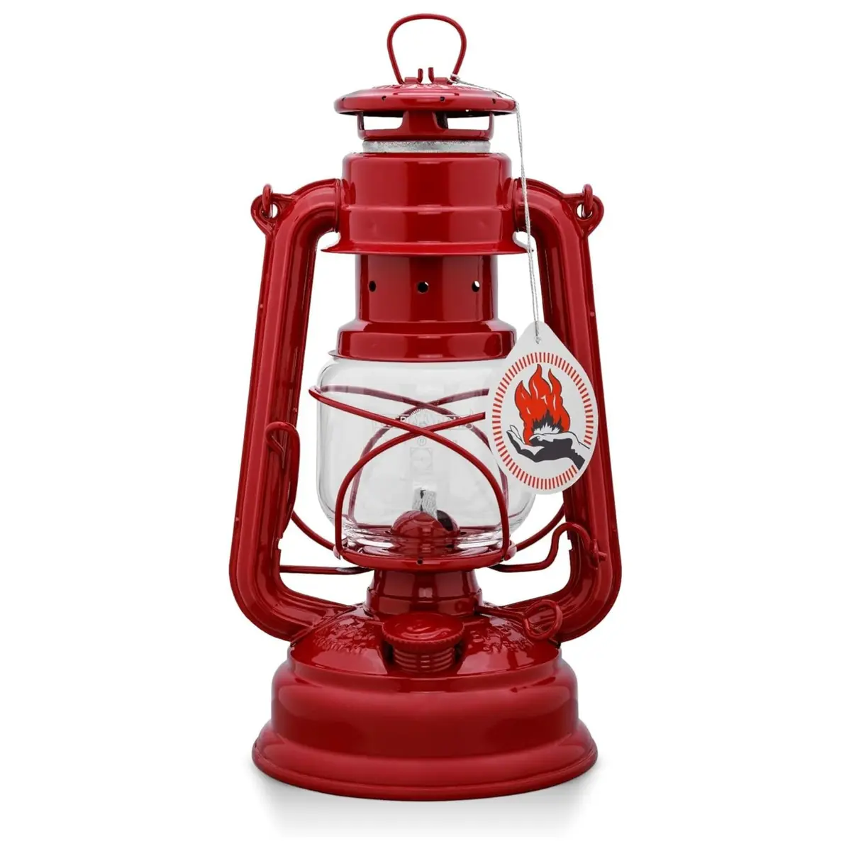 Feuerhand Hurricane Lantern, 10 Inch Kerosene Fuel Lamp, Weather Resistant Red | German Made Emergency & Patio Light - main product image