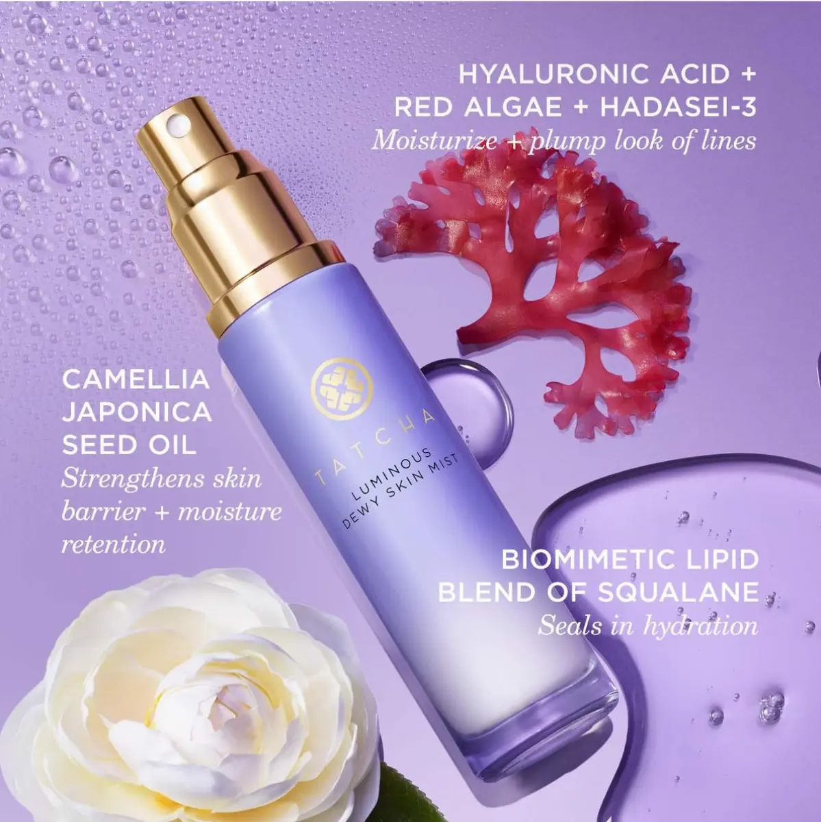 TATCHA Luminous Dewy Skin Mist 40ml | Hydrating & Finishing Spray for All Skin Types - view 7