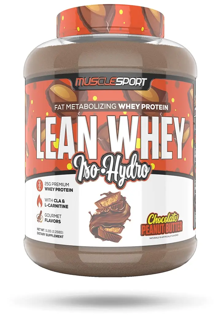 Musclesport Lean Whey Revolution™ Protein Powder - Whey Protein Isolate - Low Calorie, Low Carb, Low Fat, 25g Protein per Scoop, 5lb Chocolate Peanut Butter - main product image