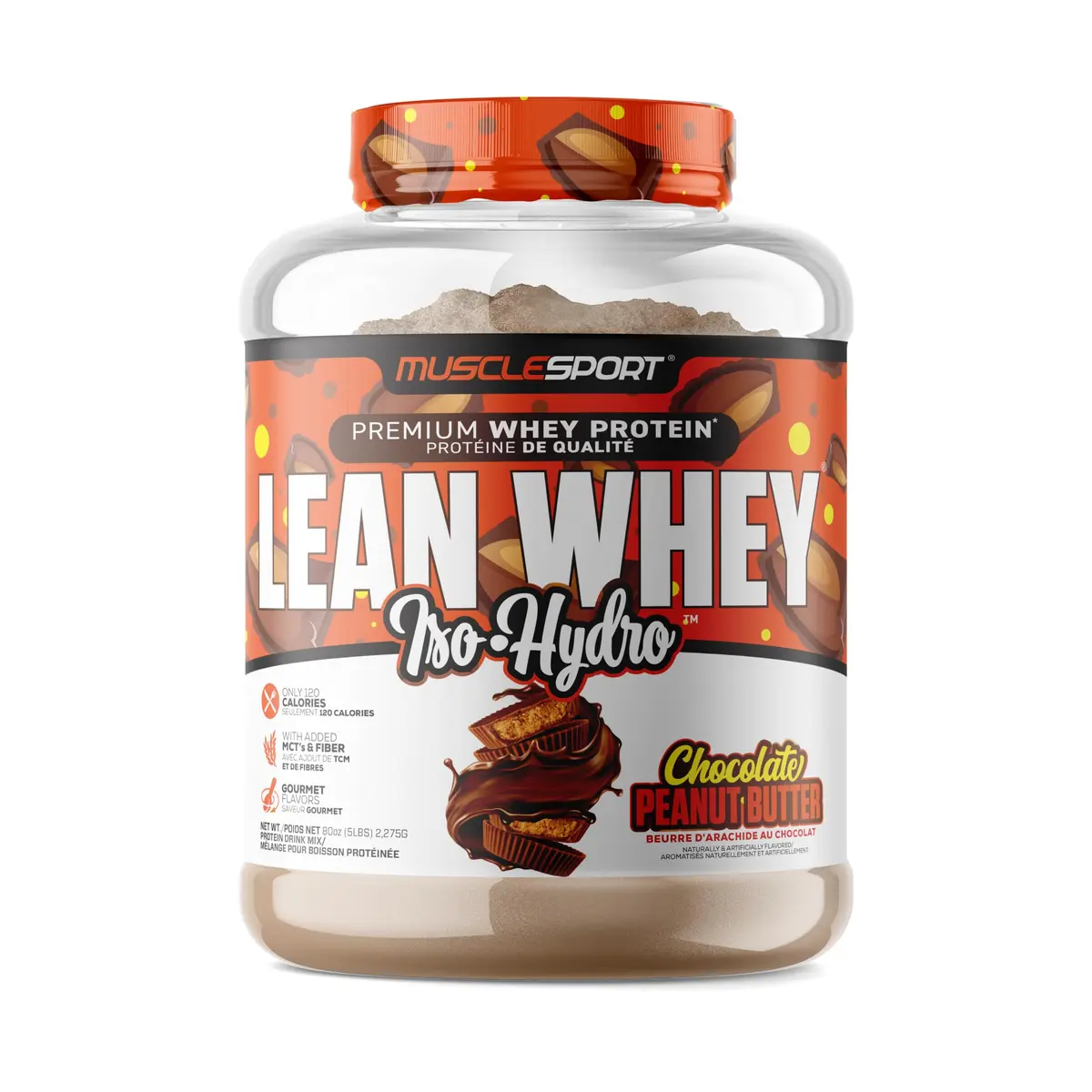 Musclesport Lean Whey Revolution™ Protein Powder - Whey Protein Isolate - Low Calorie, Low Carb, Low Fat, 25g Protein per Scoop, 5lb Chocolate Peanut Butter - view 4