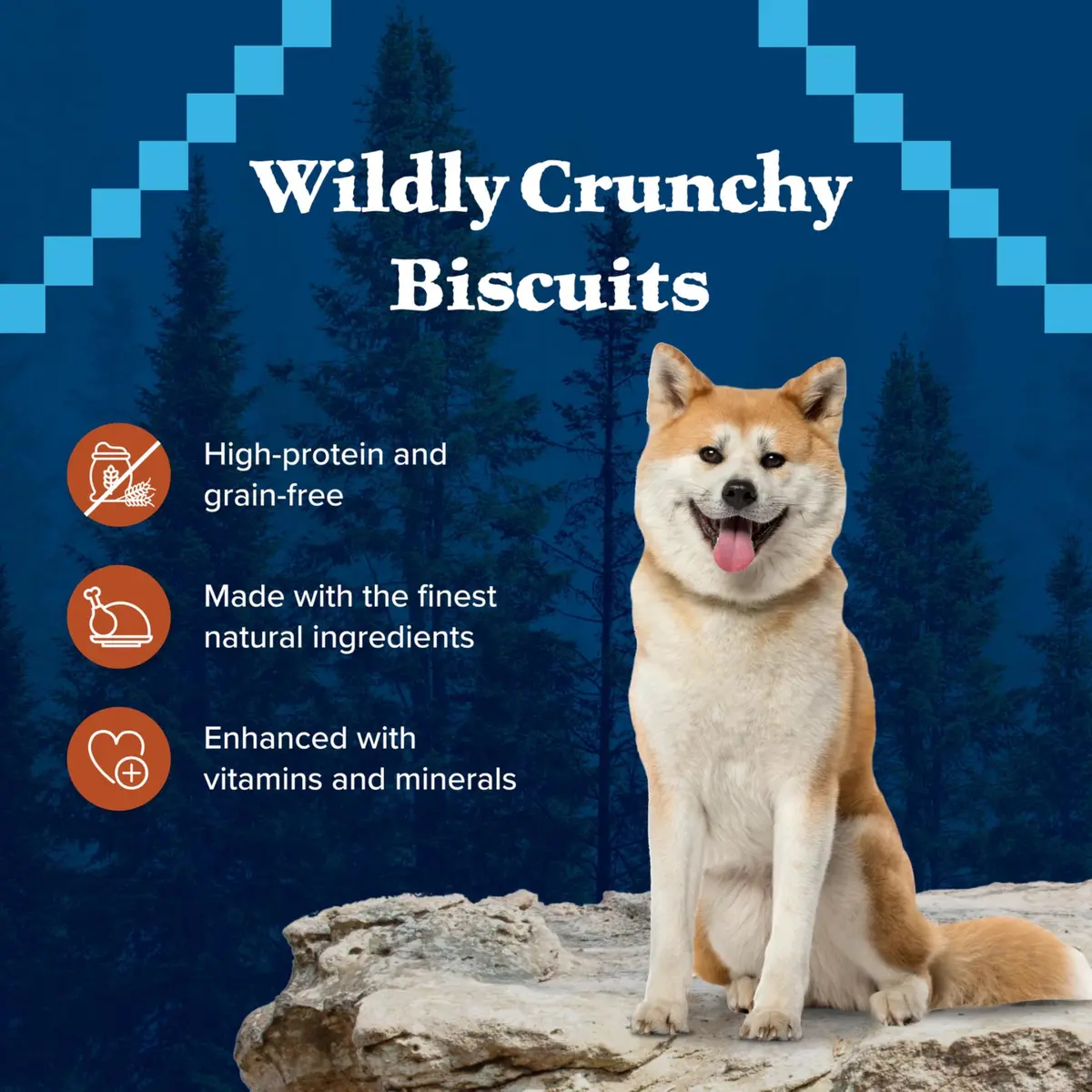 Blue Buffalo Wilderness Turkey Crunchy Dog Biscuits, Grain-Free, 680g (24 oz) | High-Protein Nutrition for All Breeds - view 6